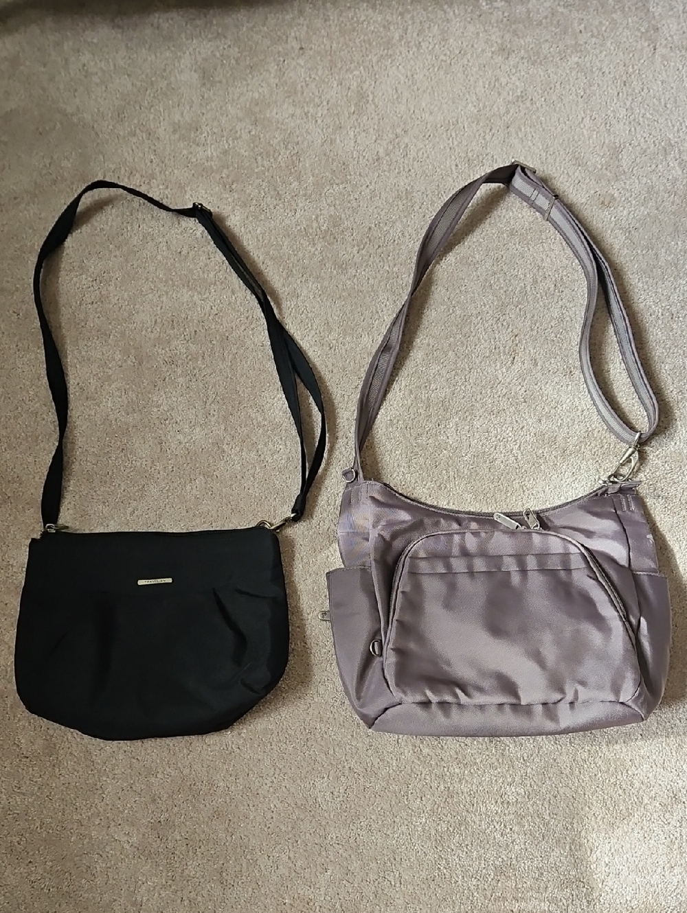 Travelon Black and Gray Crossbody Bags Duo